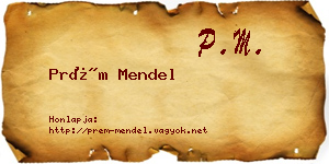 Prém Mendel névjegykártya